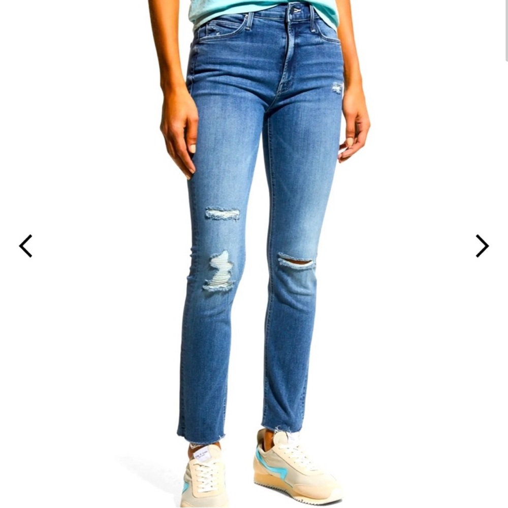 MOTHER “Mid Rise Dazzler Ankle Fray”